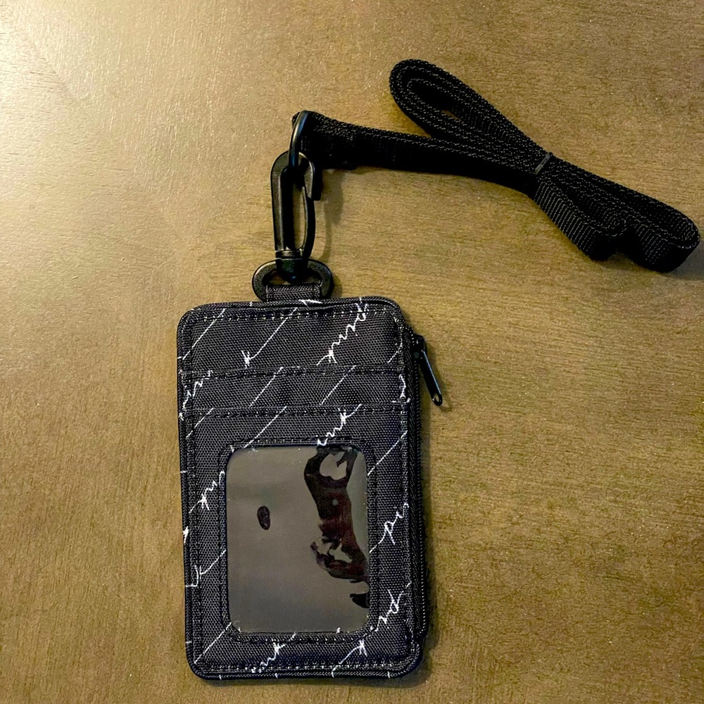 ⭐️3/$20⭐️PINK Victorias Secret Lanyard ID Wallet-Black-Never Used